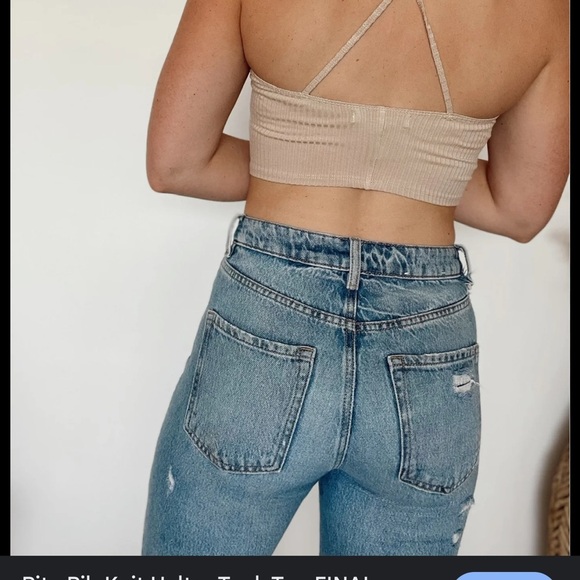 🟢NWT olivaceous holter top beige - Picture 2 of 8